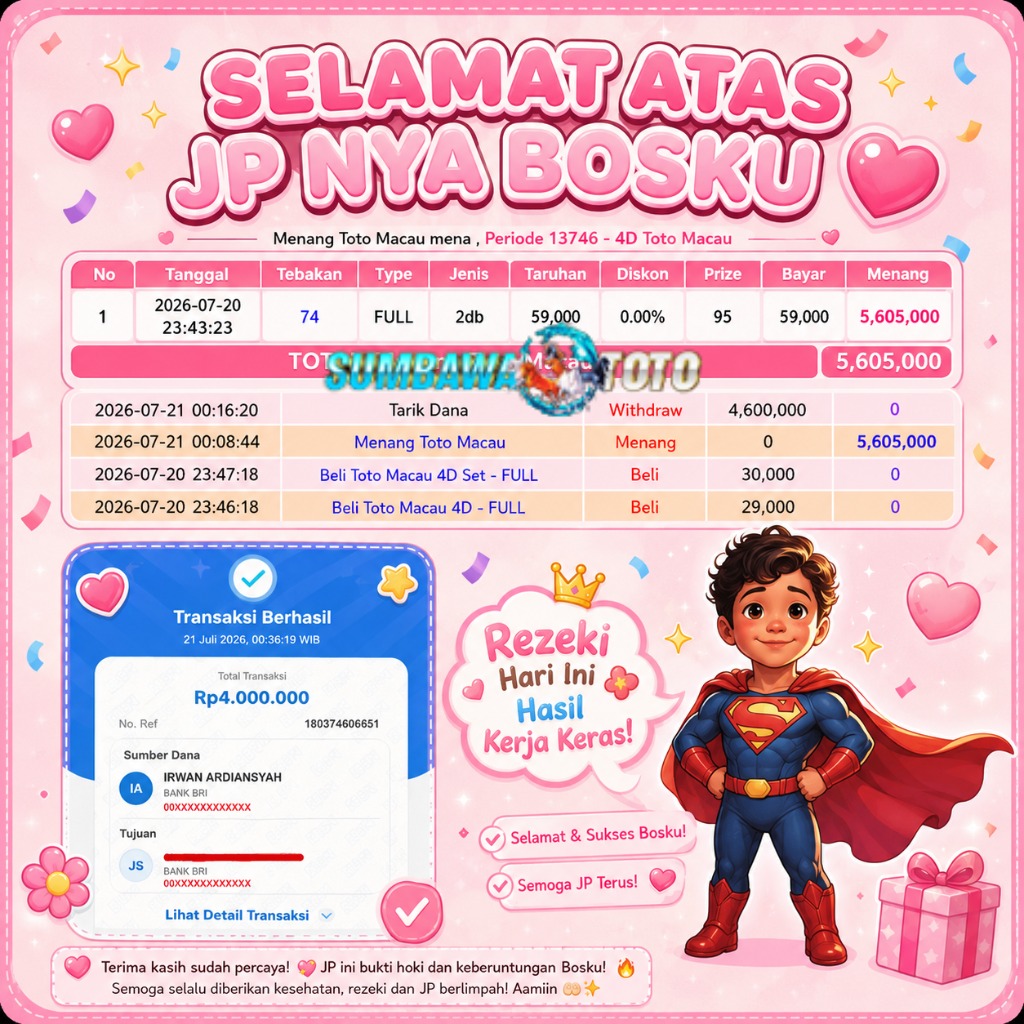 SELAMAT ATAS KEMENANGAN NYA BOSKU